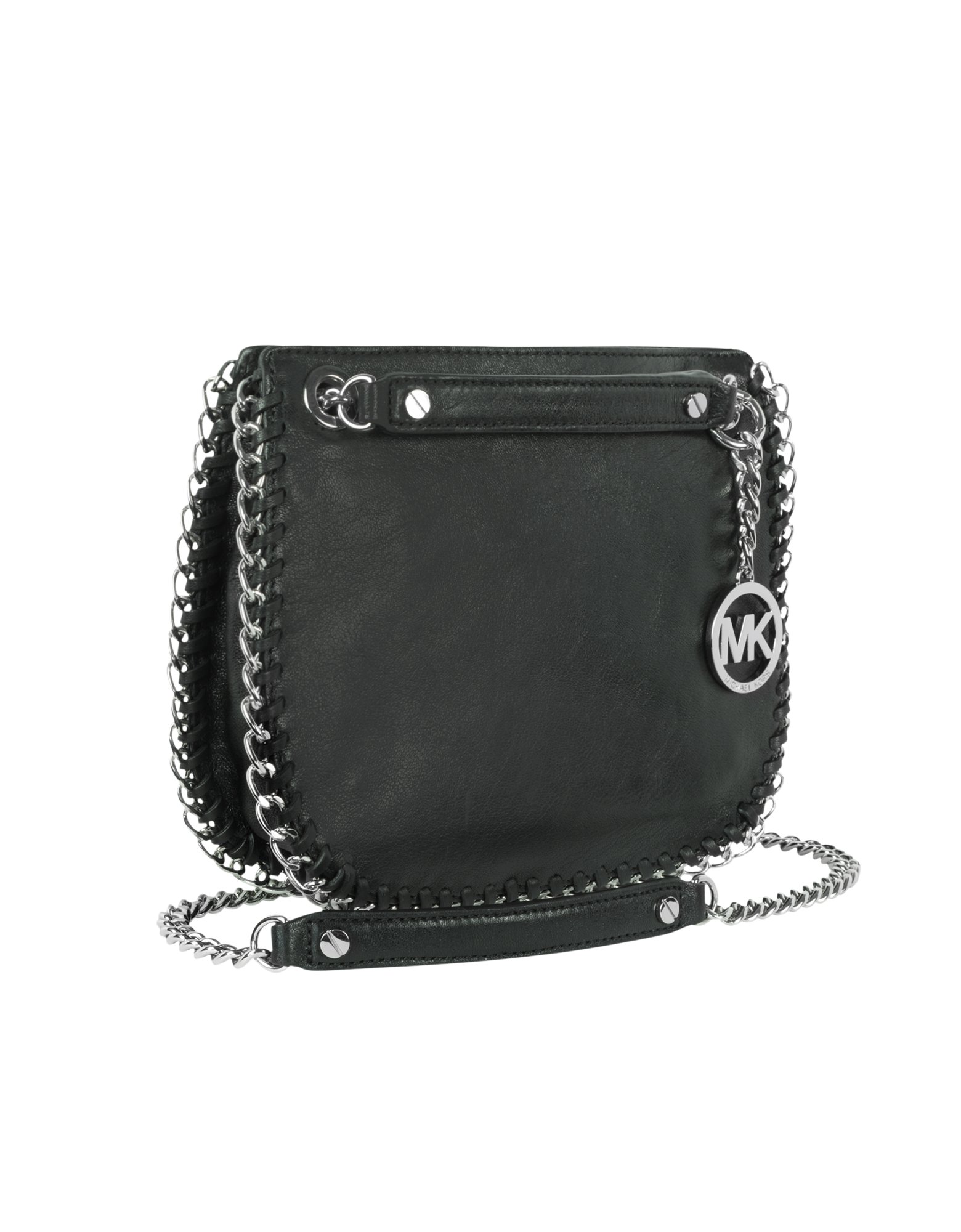 Michael kors Chelsea Small Leather Messenger Bag in Black | Lyst