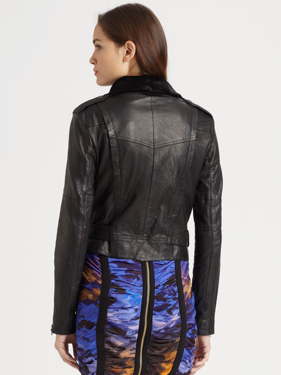 Lyst - Rebecca Minkoff Wolf Leather Jacket in Black