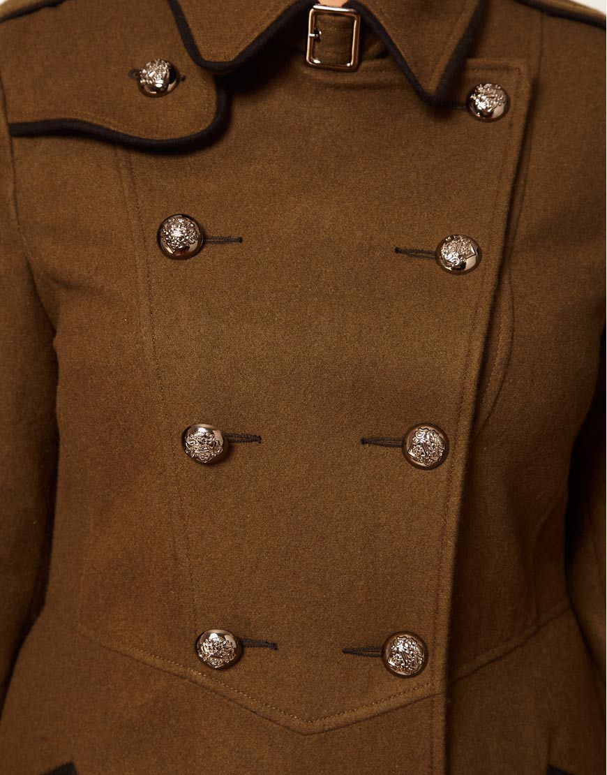 Lyst Asos Military Fit and Flare Coat in Blue