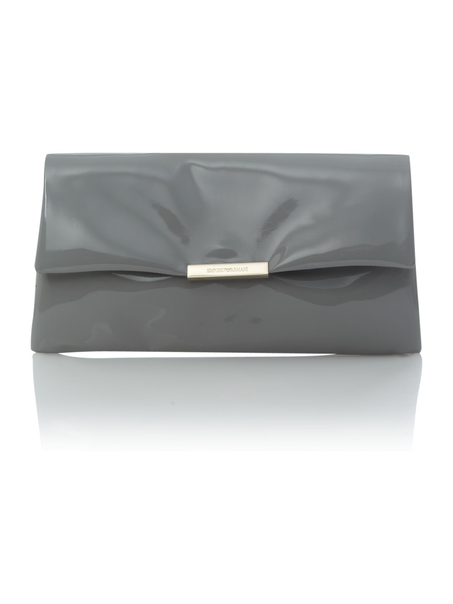 Emporio Armani Patent Clutch Bag in Gray - Lyst