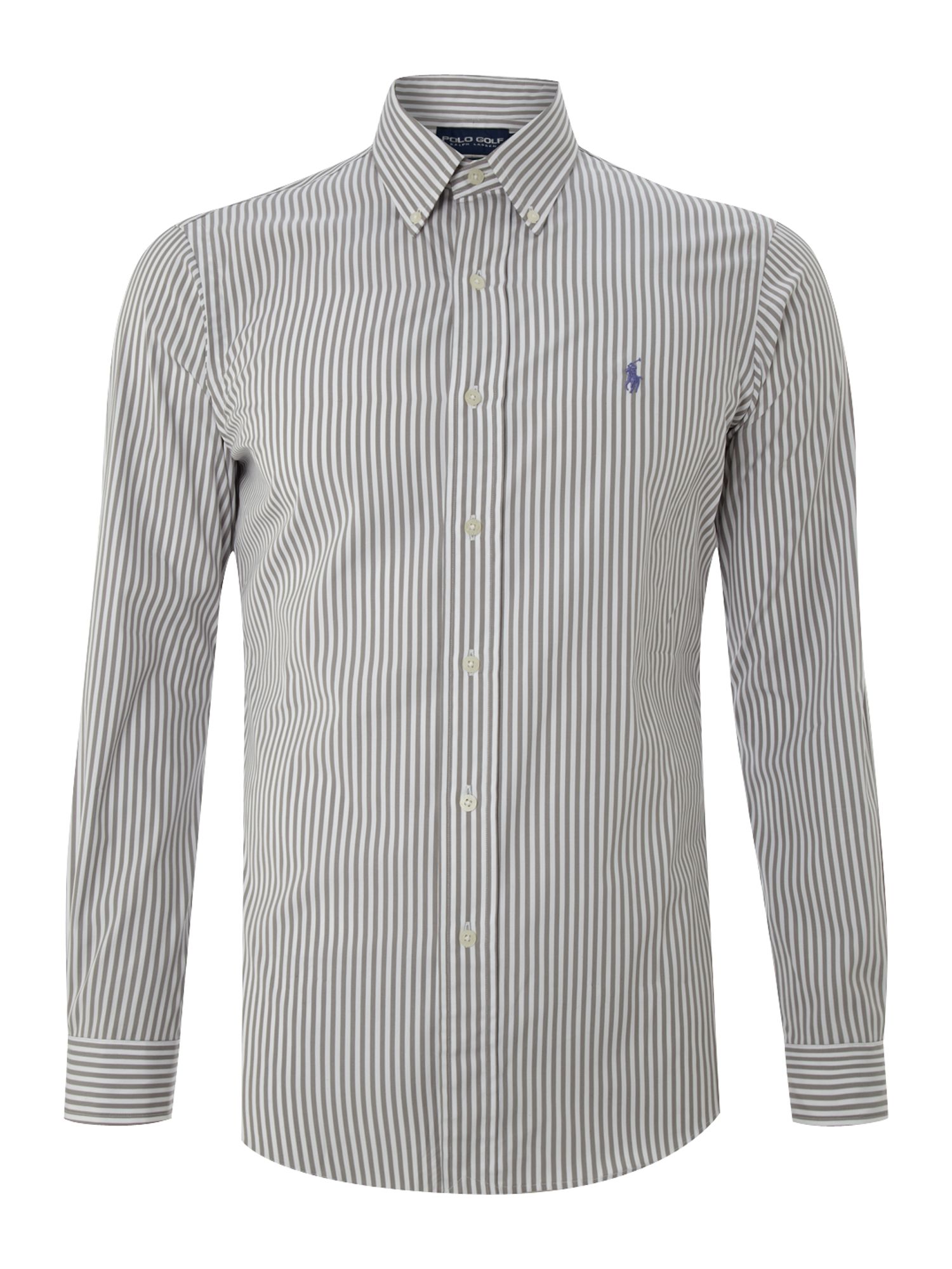 Polo Ralph Lauren Golf Long Sleeved Striped Shirt in Gray for Men (grey ...
