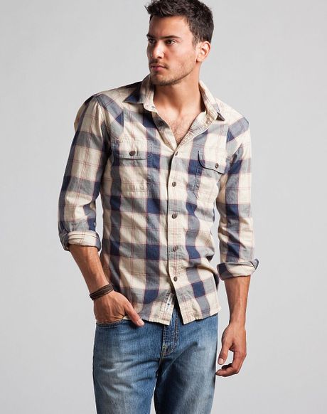 Lucky Brand Pine Crest Plaid Workwear Shirt in Blue for Men (blue/nat ...