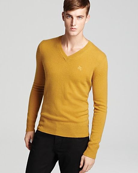Burberry Jesper V- Neck Cashmere Sweater in Yellow for Men (mustard) | Lyst