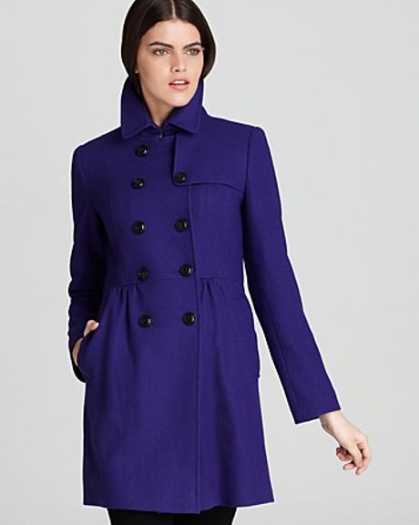 Dkny Empire Waist Coat in Purple | Lyst