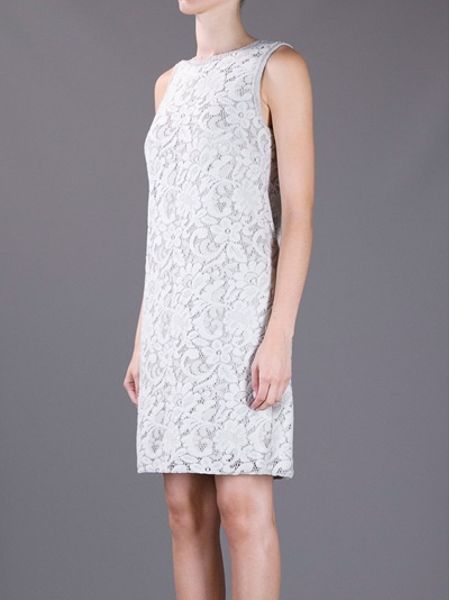 Dolce & Gabbana Lace Shift Dress in White (cream) | Lyst