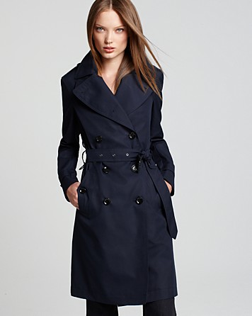 Lyst - Burberry Long Double Breasted Trench Coat in Blue
