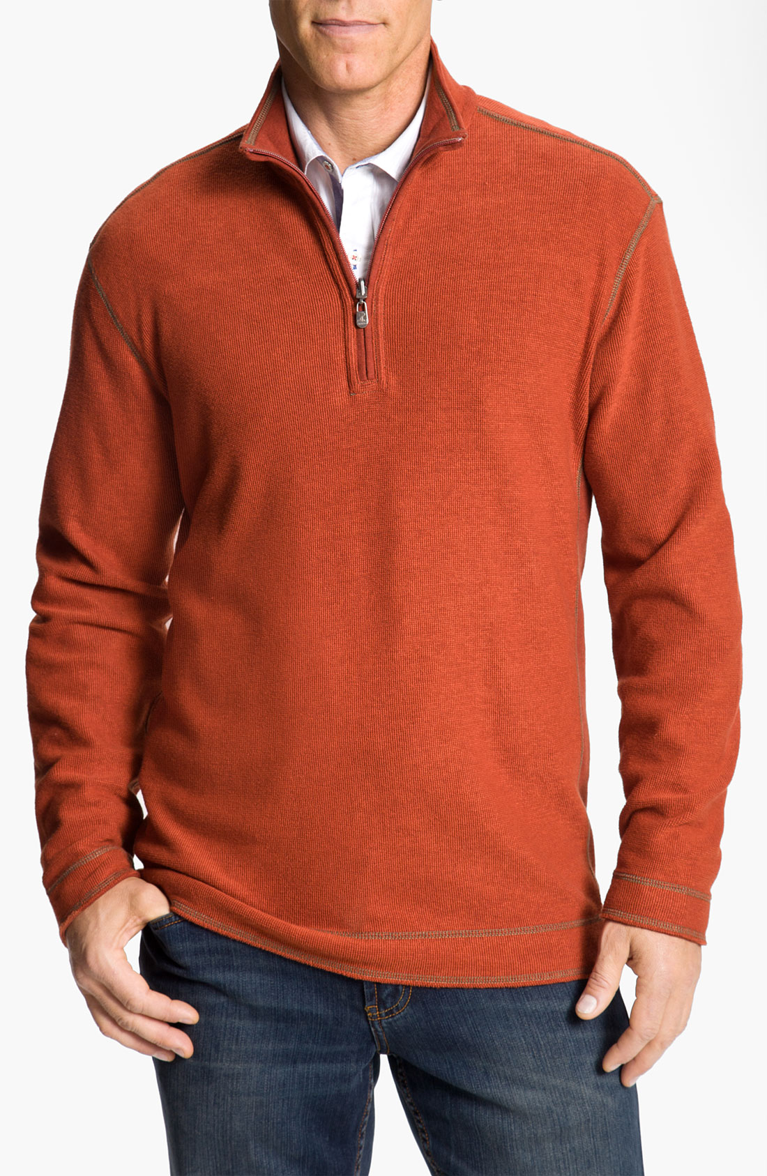 Tommy Bahama Grand Isles Reversible Half Zip Sweatshirt in Orange for ...