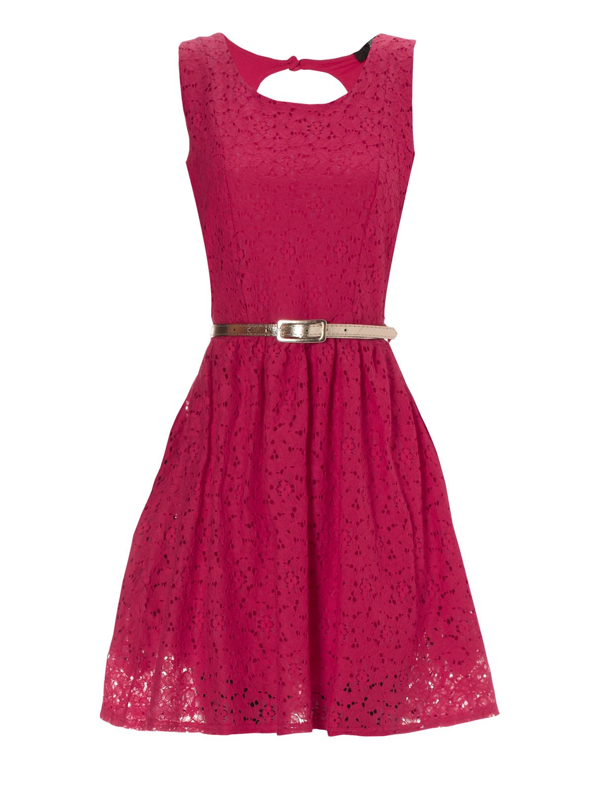 Jane Norman Lace Skater in Red (pink) | Lyst