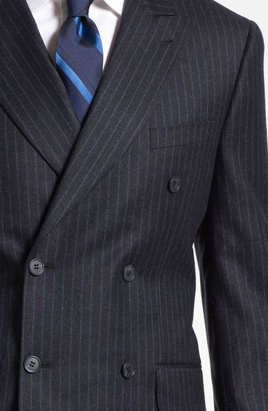 Joseph Abboud Double Breasted Pinstripe Suit in Blue for Men (navy ...