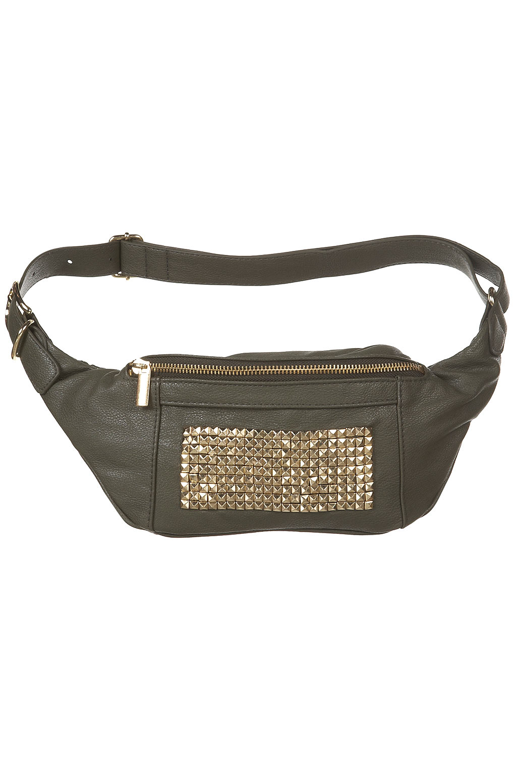 Topshop Studded Bumbag in Green | Lyst