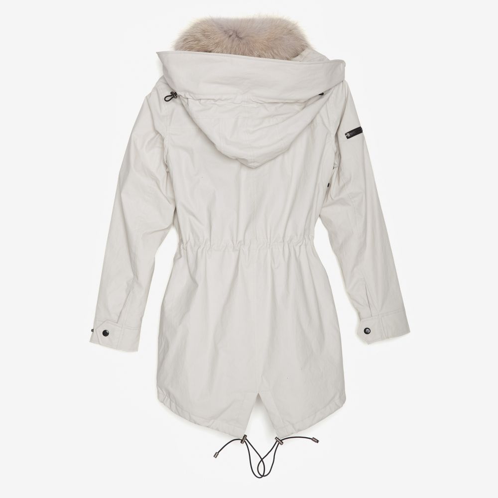 Sam. Fur Collar Military Camper Jacket in White Lyst