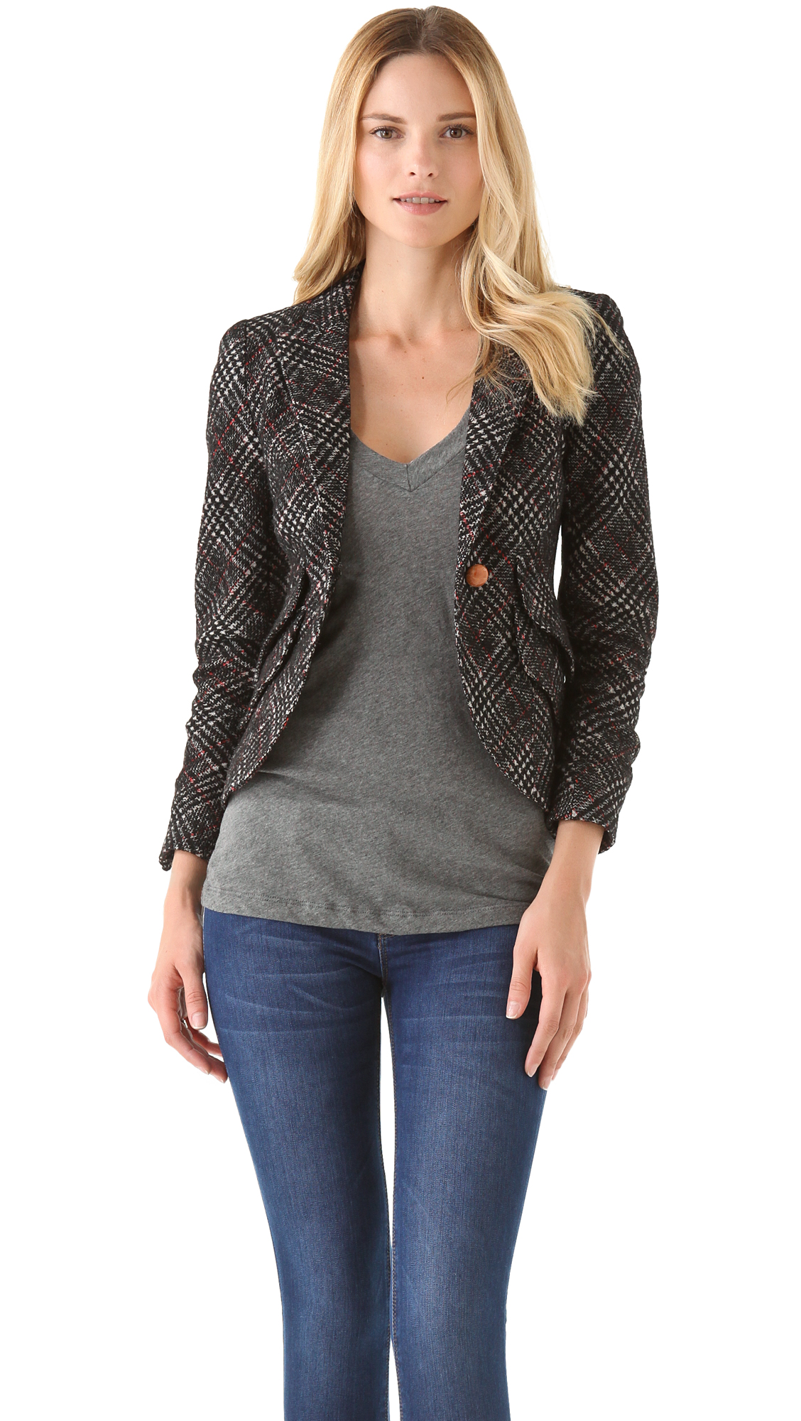 Smythe Elbow Patch Blazer in Black - Lyst