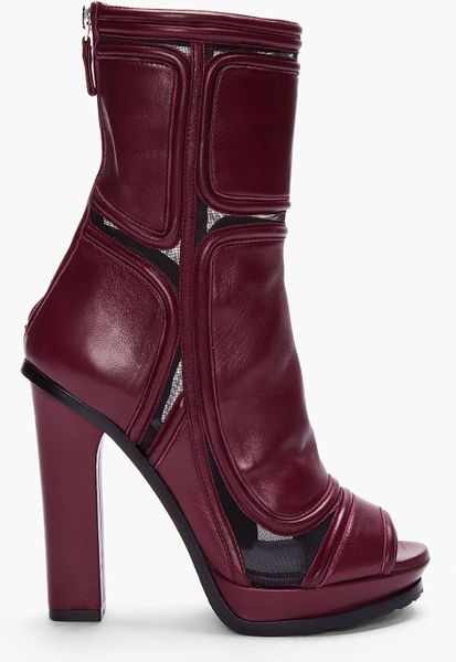 Versus Burgundy Paneled Leather Ankle Boots in (burgundy) - Lyst