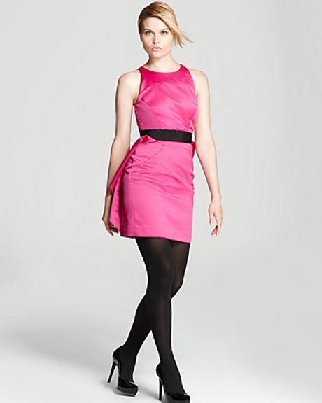 Milly Party Dress Back Cascade in Pink (hot pink) | Lyst