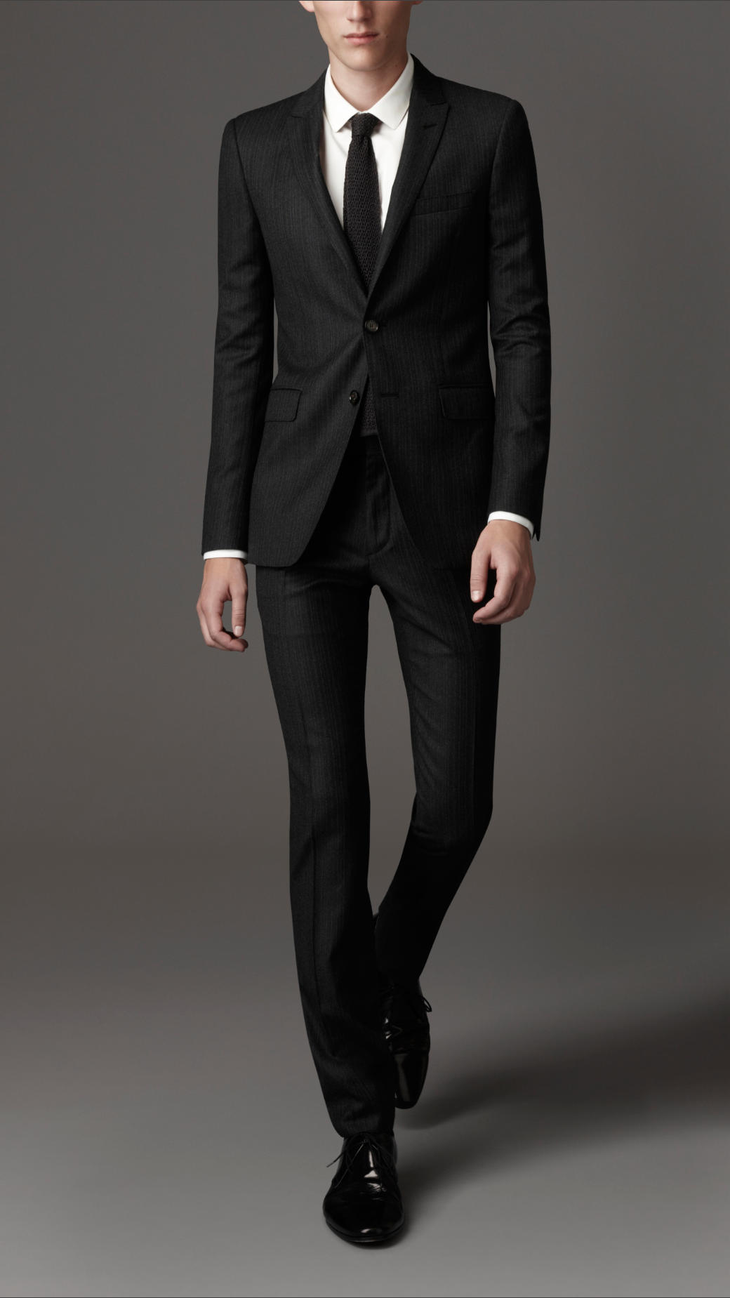 Lyst Burberry Slim Fit Virgin Wool Pinstripe Suit In Black For Men