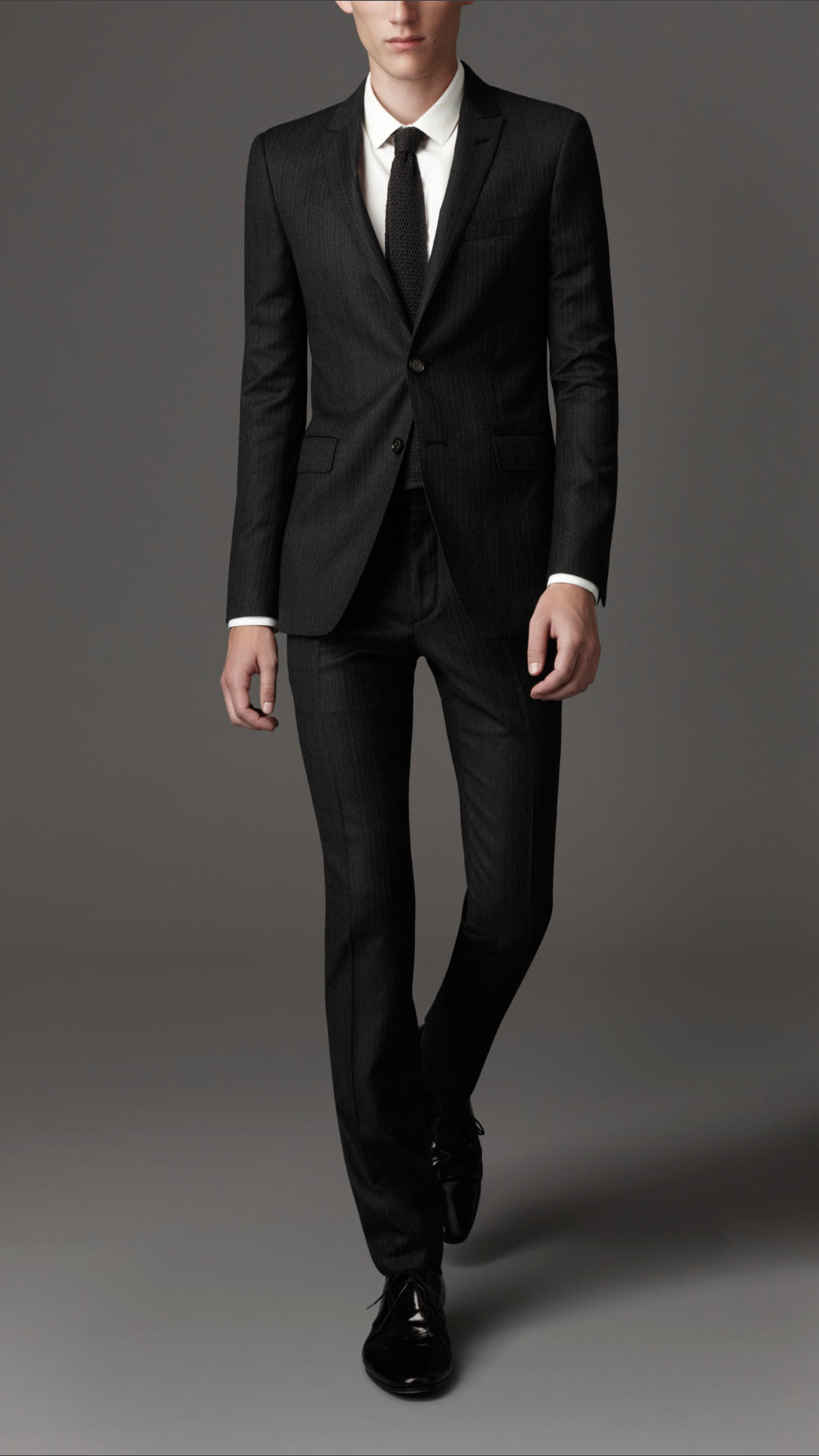 Lyst Burberry Slim Fit Virgin Wool Pinstripe Suit in Black for Men