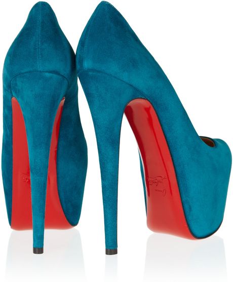 Christian Louboutin Daffodile 160 Suede Platform Pumps in Blue (peacock ...