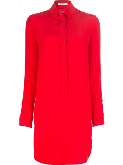 Givenchy Loose Shirt Dress in Red | Lyst
