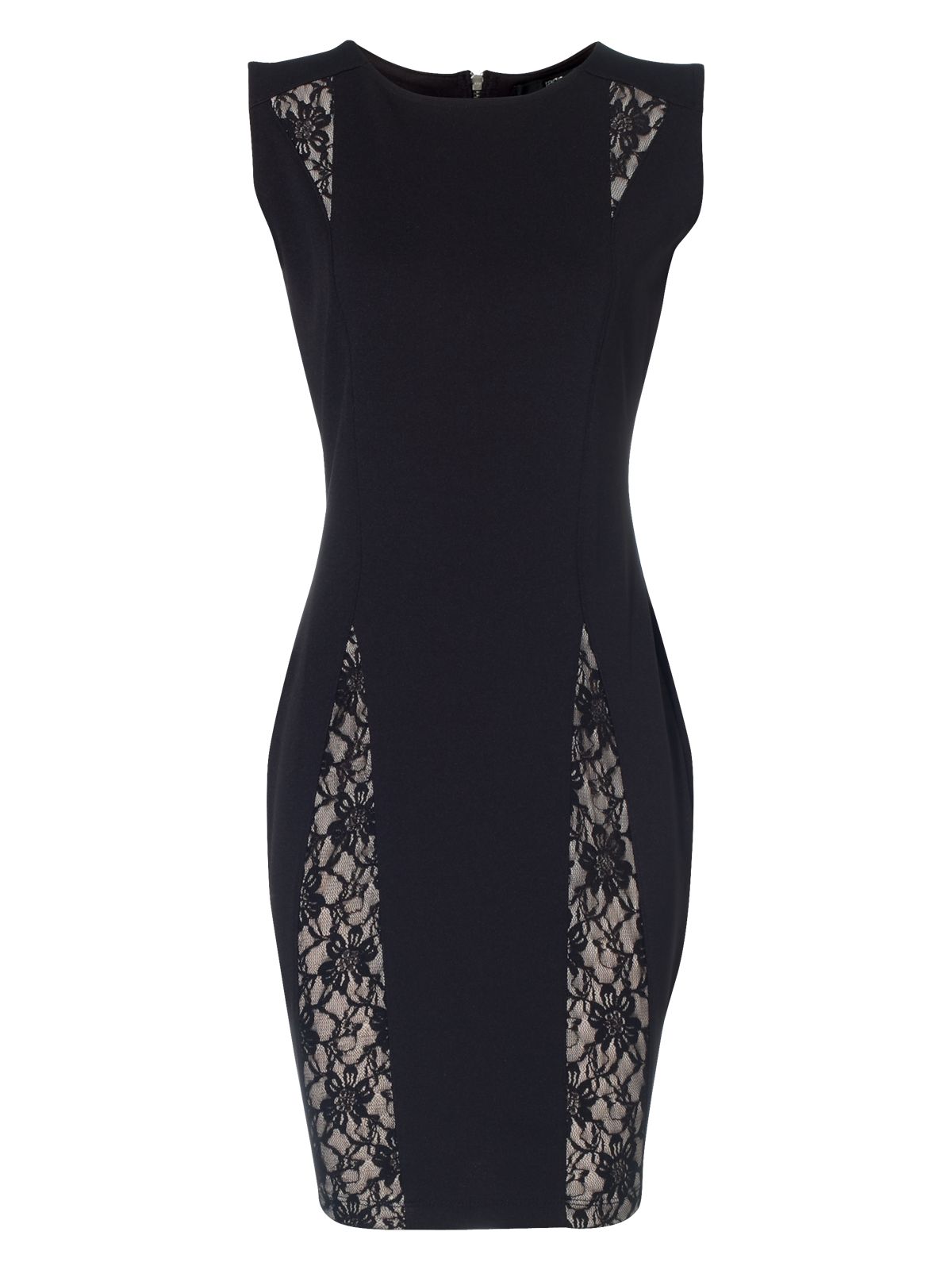 Jane Norman Black Lace Panel Dress in Black | Lyst