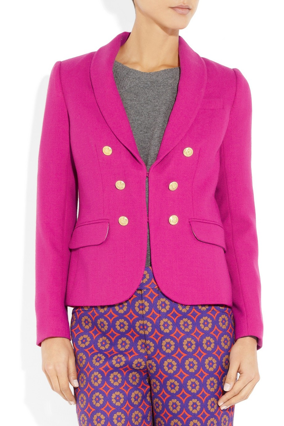 J.crew Woolcrepe Blazer in Pink Lyst