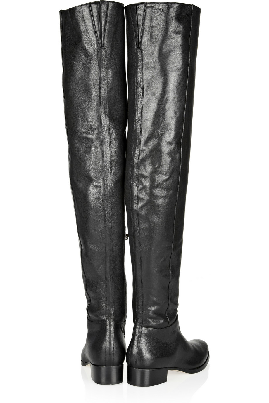 Jimmy choo Giorgina Leather Overtheknee Boots in Black | Lyst