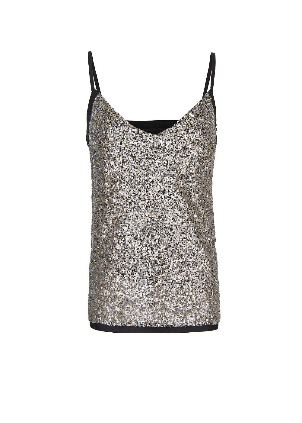 Mango Sequined Top in Silver | Lyst