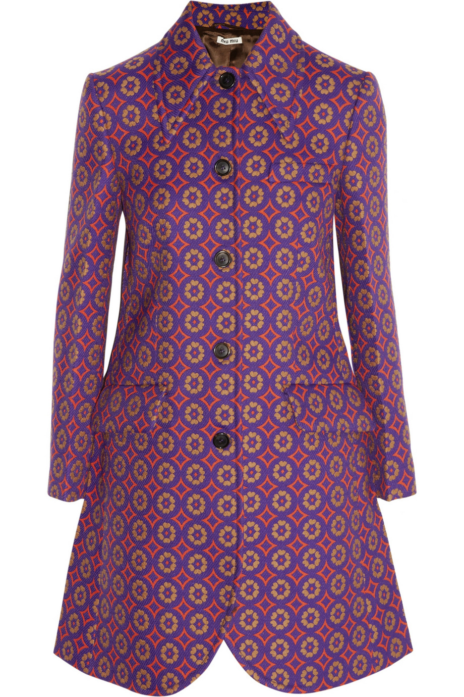 Lyst - Miu miu Jacquard Woven Coat in Purple