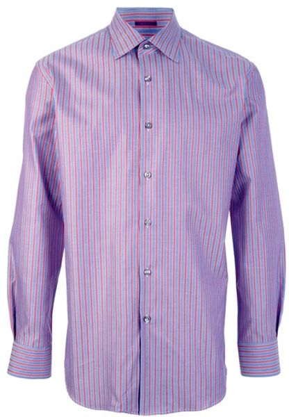 Paul Smith Striped Shirt in Purple for Men | Lyst