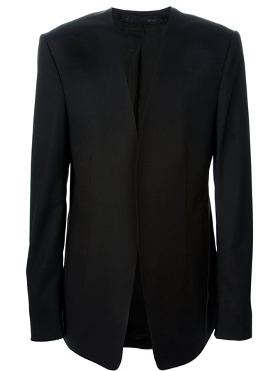 Thamanyah Collarless Jacket in Black for Men | Lyst