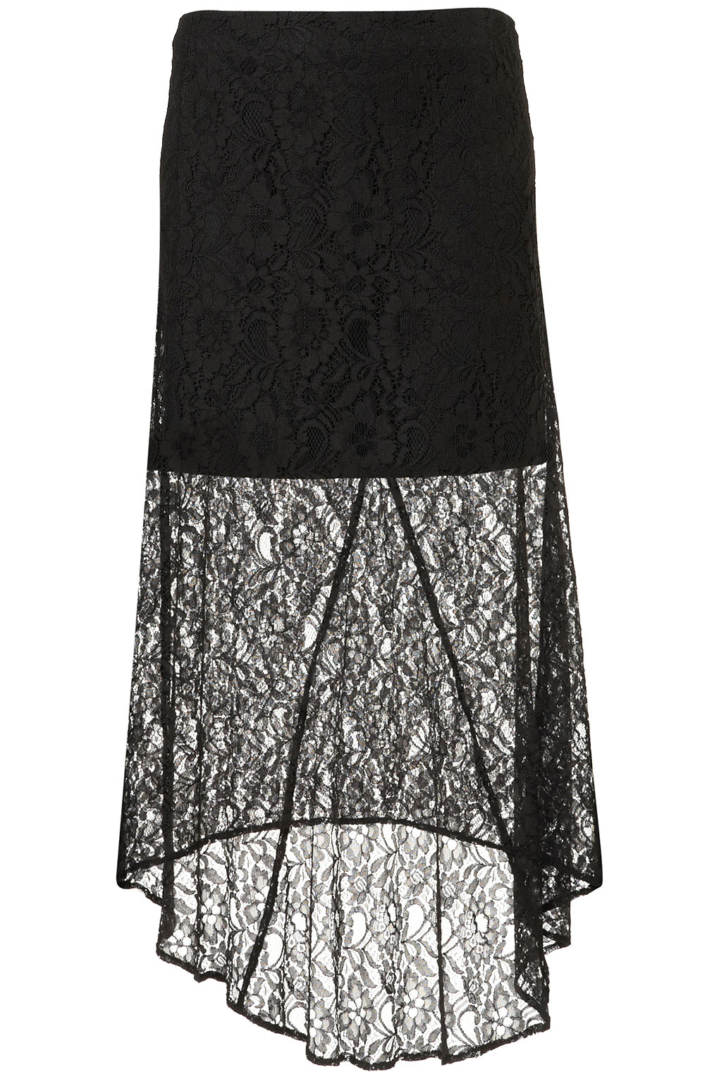 Topshop Black Lace Maxi Skirt in Black | Lyst