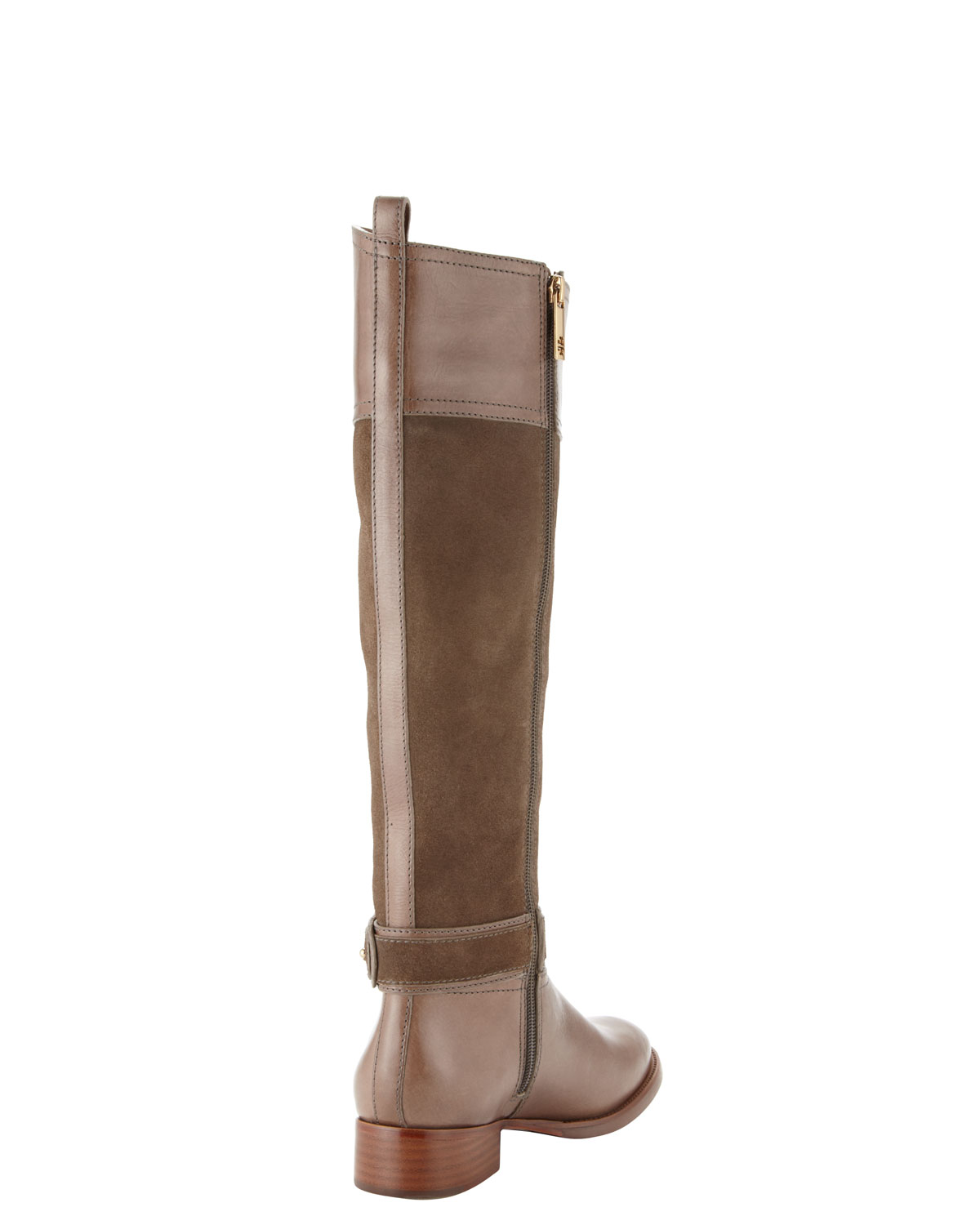 Tory burch Tenley Suede Leather Riding Boot in Brown | Lyst