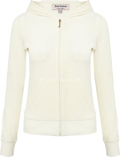 Juicy Couture Paisley Crest Velour Tracksuit Top in White | Lyst