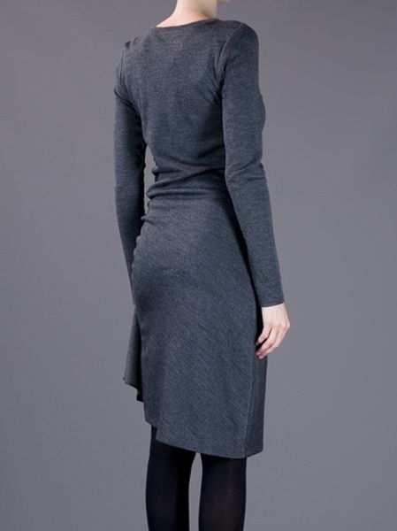 Michael Kors Asymmetric Dress in Gray (grey) - Lyst