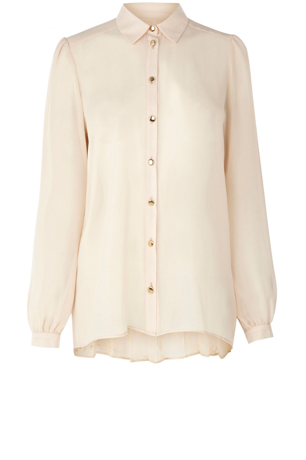 Oasis Lace Pleat Back Chiffon Blouse in Natural | Lyst