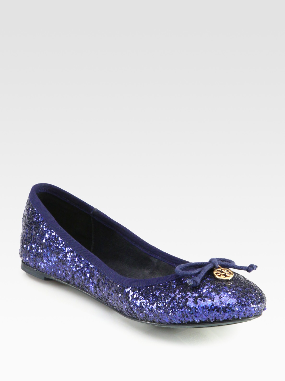 navy glitter ballet flats