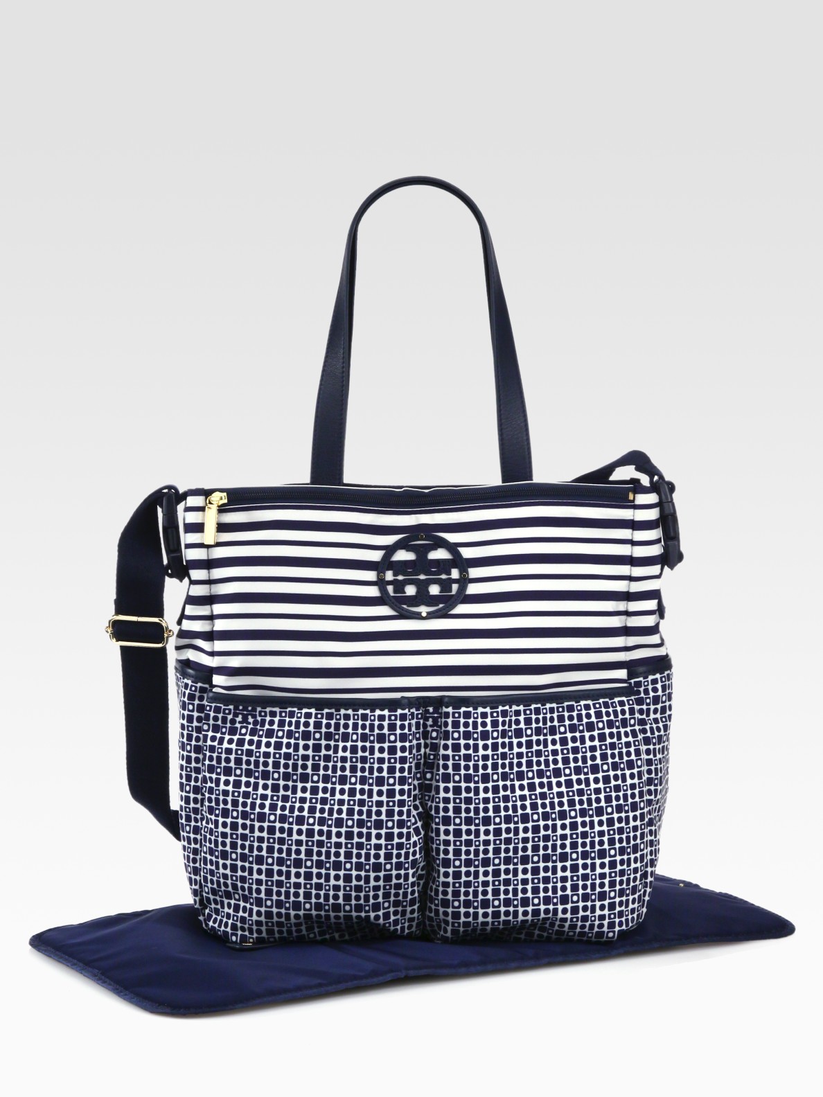 Lyst - Tory Burch Mixedprint Nylon Diaper Bag in Blue