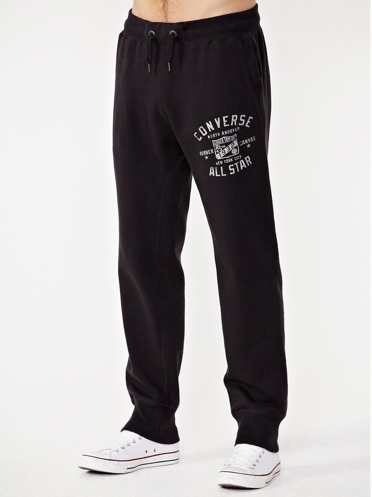 Converse Converse Mens Ribbed Cuffed Sweat Pants in Black for Men | Lyst