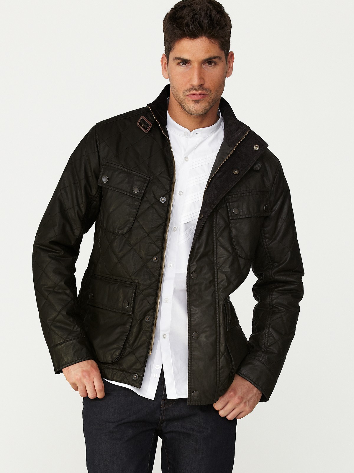 Paul Costelloe Paul Costelloe Quilted Coated Mens Jacket in Brown for ...