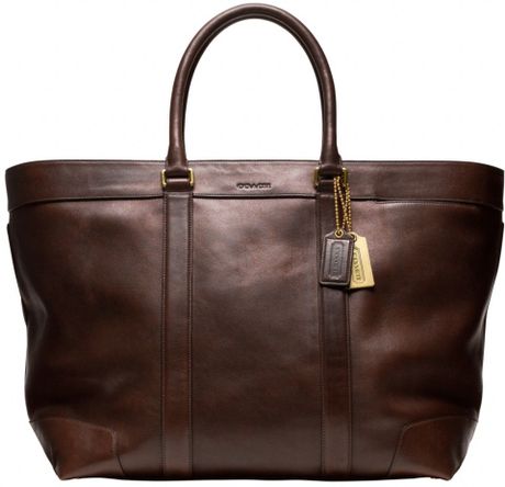 Coach Bleecker Legacy Weekend Tote In Leather in Brown for Men ...