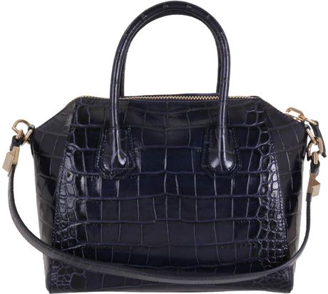 Givenchy Small Antigona Crocodile Bag in Blue | Lyst