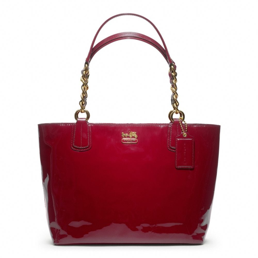 coach madison red patent leather purse