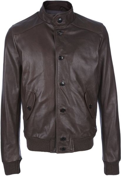 Dacute Leather Jacket in Brown for Men | Lyst