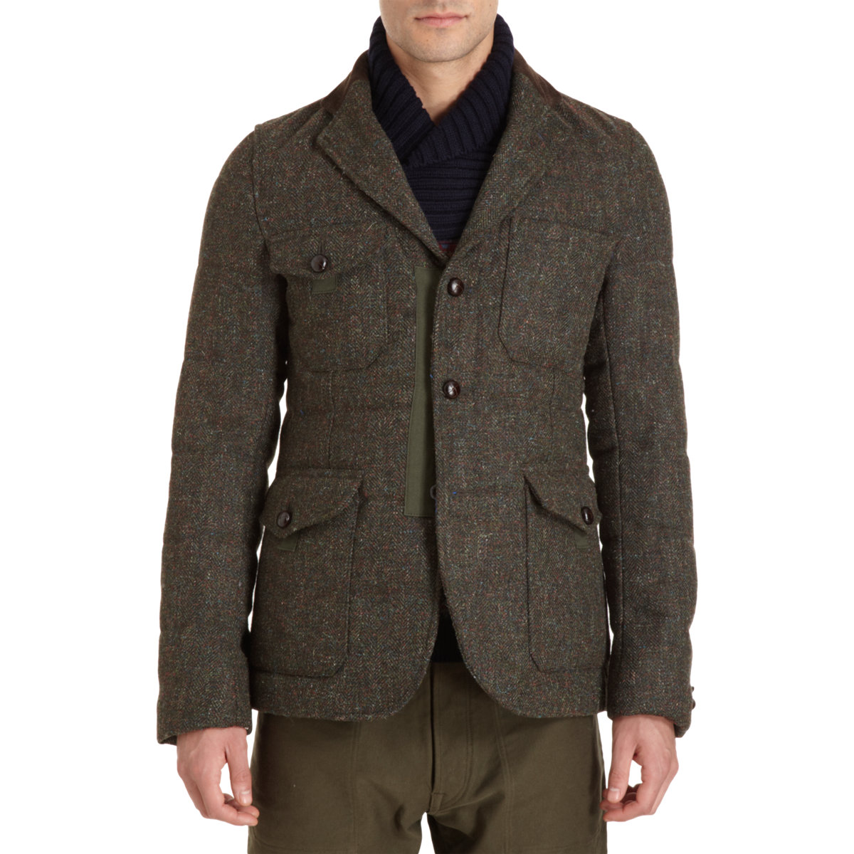 Junya Watanabe Comme Des Garçons Tweed Quilted Sportcoat in Green for ...