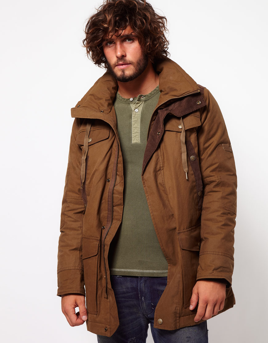 Lyst Diesel Parka  Jacket  in Brown for Men 