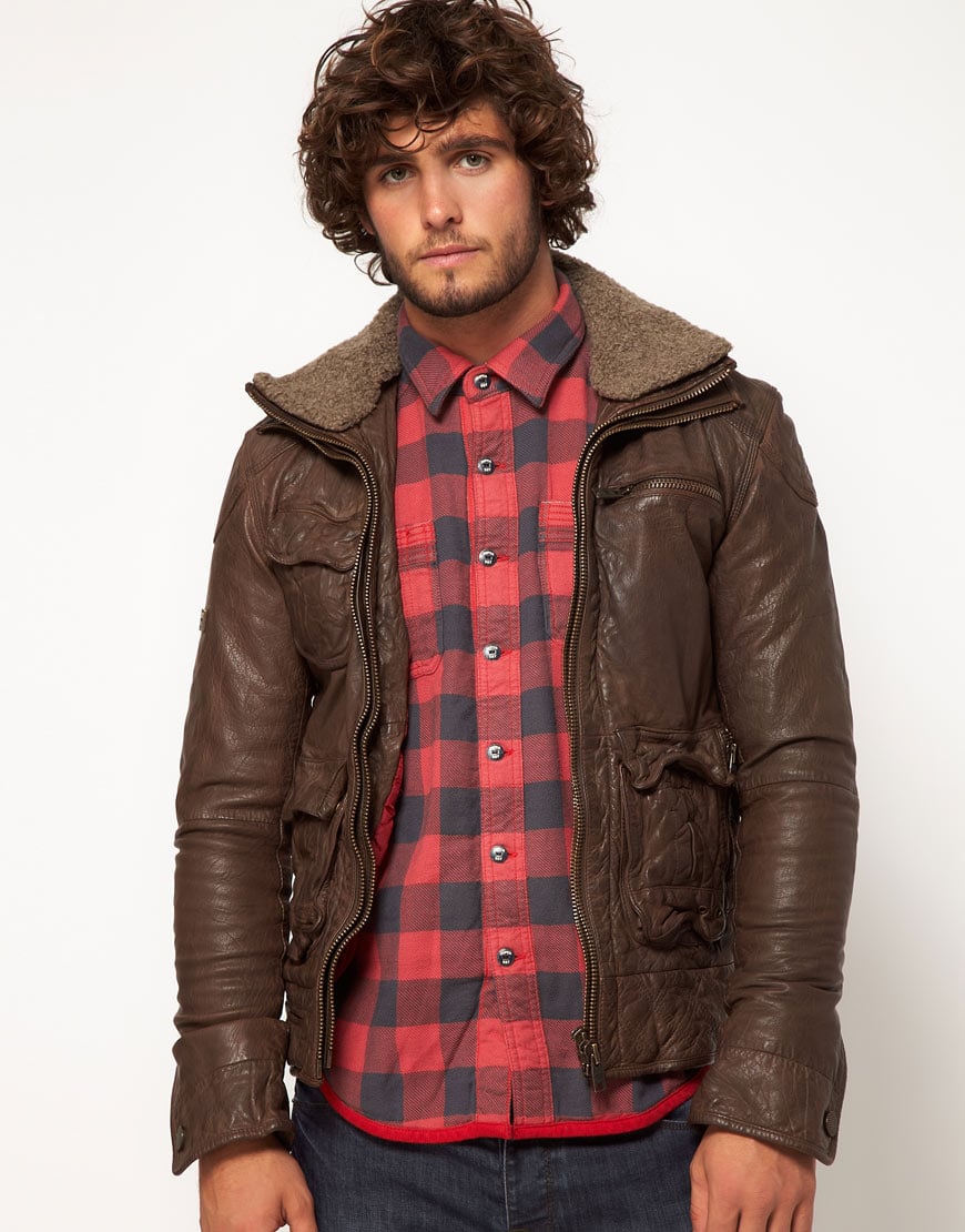 Superdry Tarpit Leather Jacket in Brown for Men | Lyst