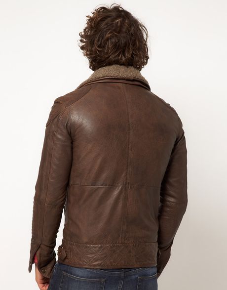 Superdry Tarpit Leather Jacket in Brown for Men (barkbrown) | Lyst