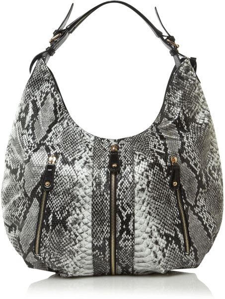 Vivi Boutique Faux Snake Print Handbag in Gray (grey) | Lyst