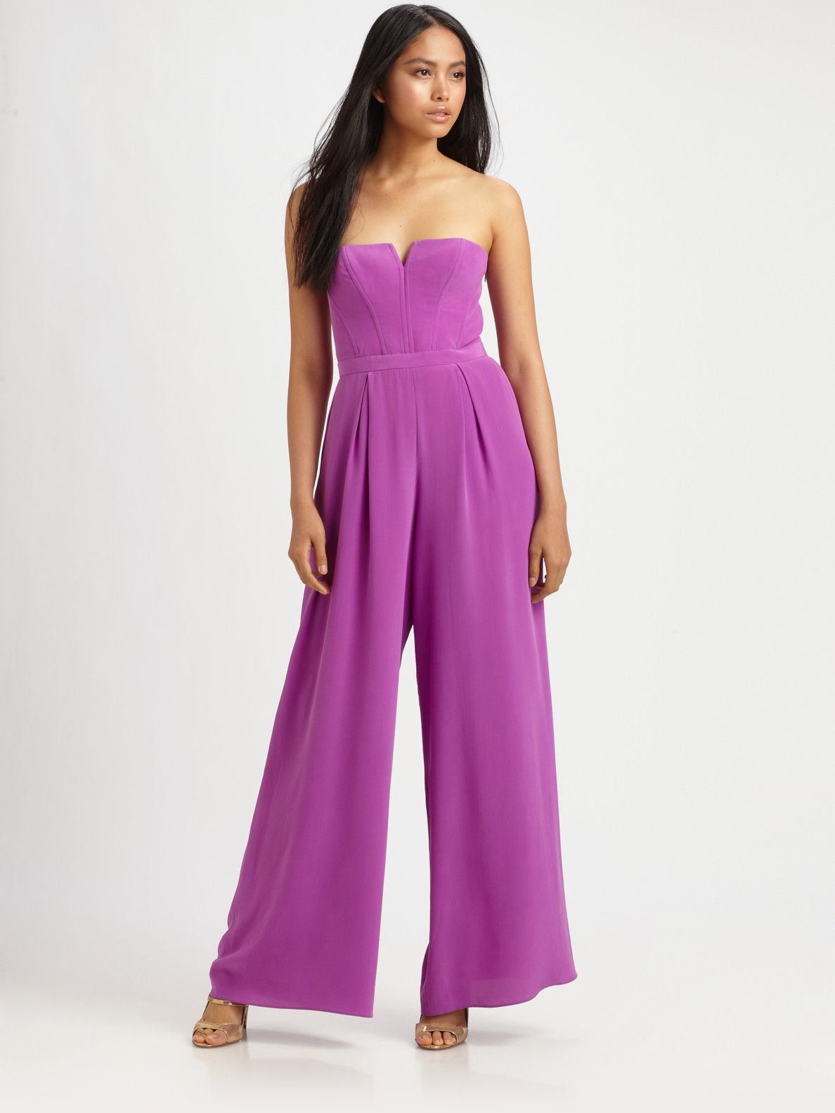 Lyst - Zimmermann Silk Laceup Jumpsuit in Purple