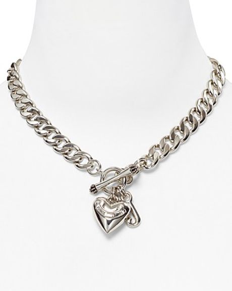 Juicy Couture Silver Plated Starter Necklace 16 in Silver | Lyst