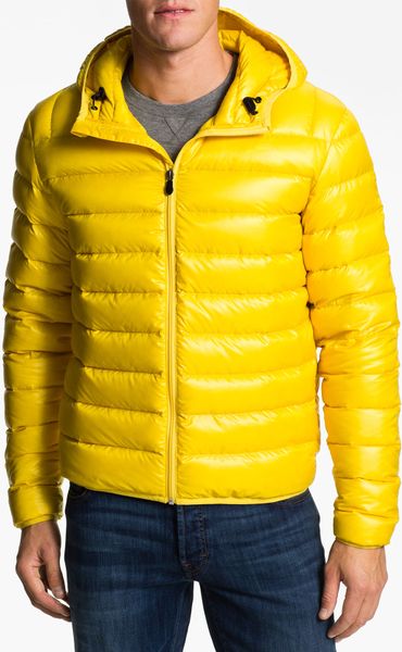 Lacoste Hooded Down Jacket in Yellow for Men | Lyst